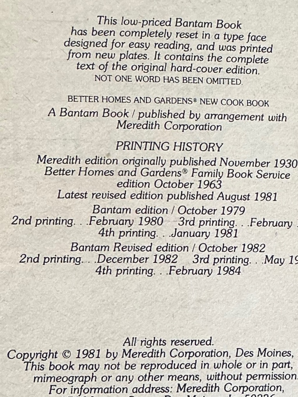 Vintage 1984 Better Homes & Gardens New Cook Book 4th Print Paperback - Picture 4 of 11